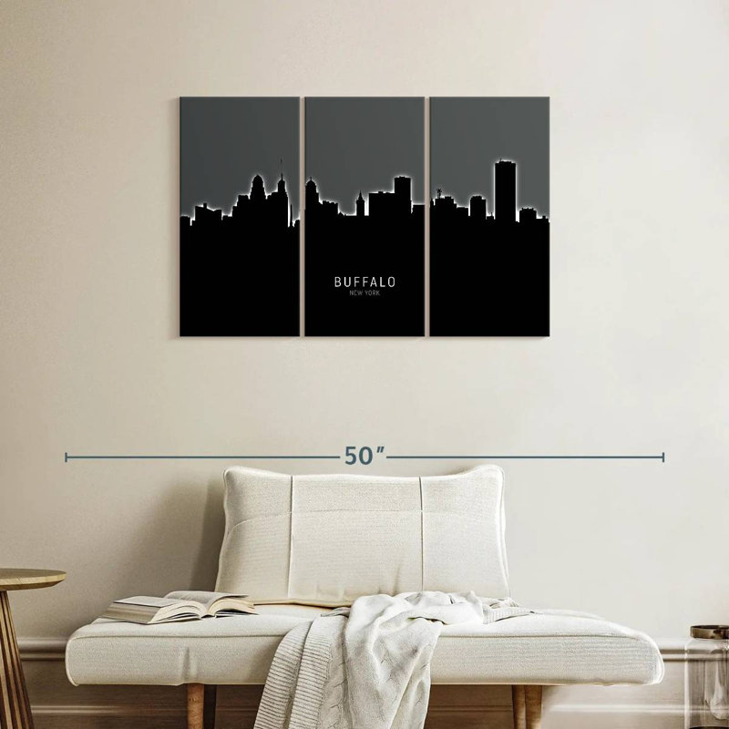 Buffalo New York Skyline VI, H 24 po x l 38 po