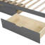 Lit de jour simple en bois avec 2 tiroirs et garde-corps rustique-1388398644