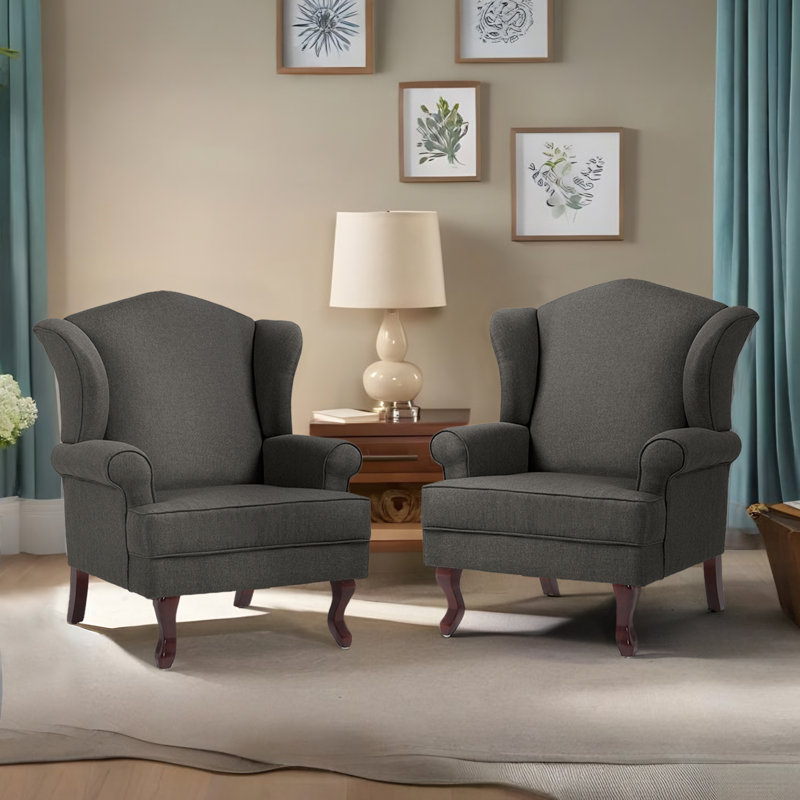 Upholstered Accent Chair, Dark Grey