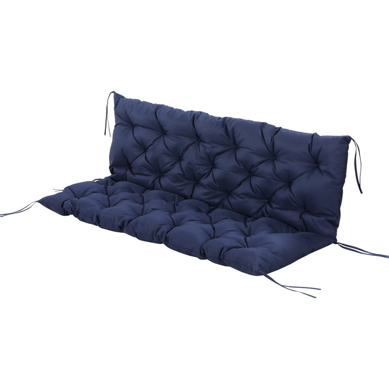 Dark Blue Patio /Couch And Bench Swing Chair Cushions, 3, Overstuffed, , With Tie-Downs Outdoor Cushions For 3 Chair, -