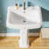 23" W x 19" D Pedestal Bathroom Sink Rectangular Vitreous China with 1 Faucet Hole and Overflow