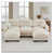Beige + 3 sièges + 2 repose-pieds