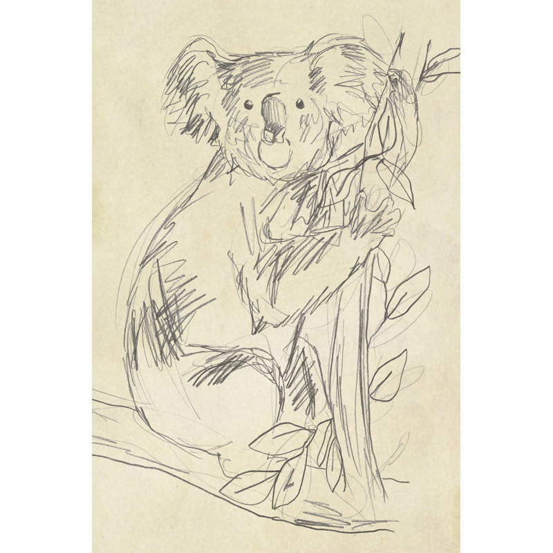 Outback Sketch I by June Erica Vess - Drawing, 46cm H x 30cm W, Black Floater Framed