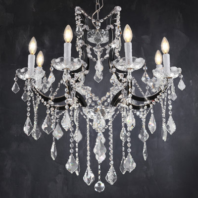 8-Light 29" Classic Crystal Chandelier
