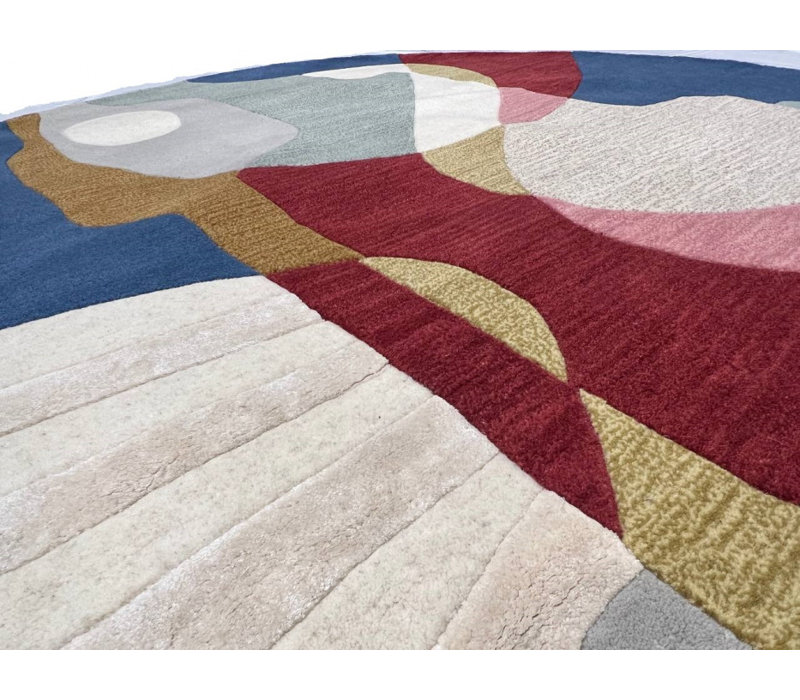 Tapis unique en laine d'agneau 5 pi x 5 pi