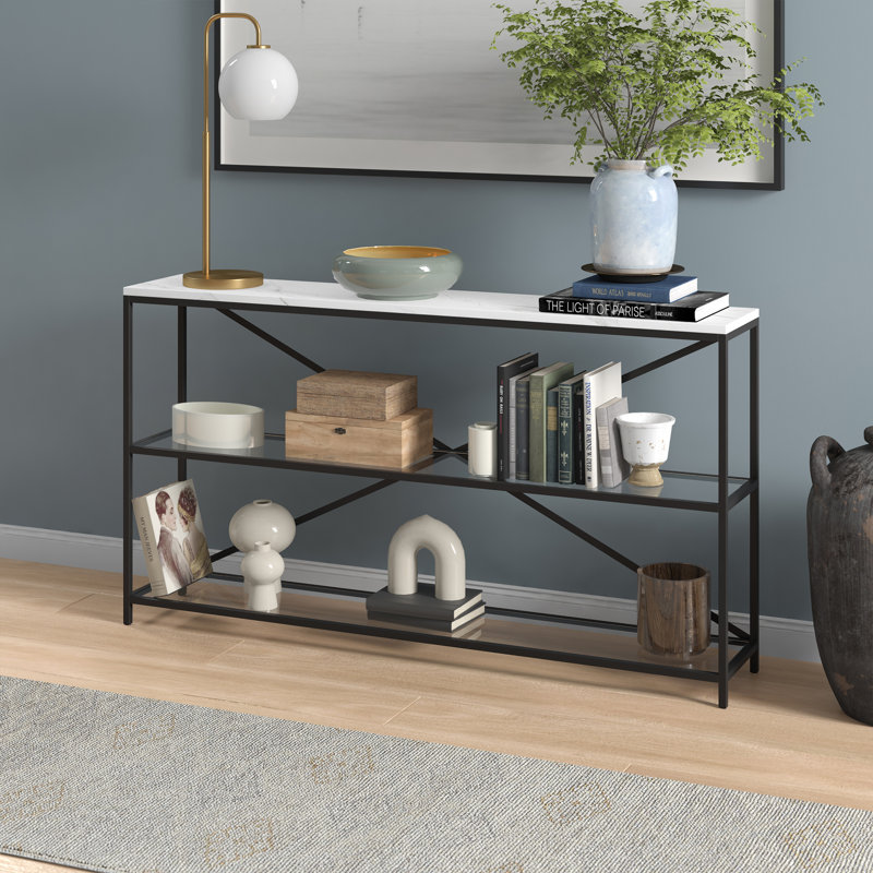 139.7cm Console Table, White, Black