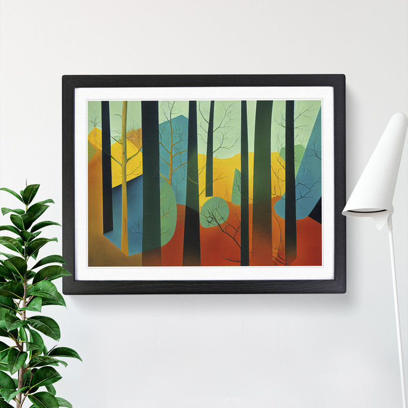Soulful Abstract Forest - Framed Print, Black, 46cm H x 64cm W x 2cm D