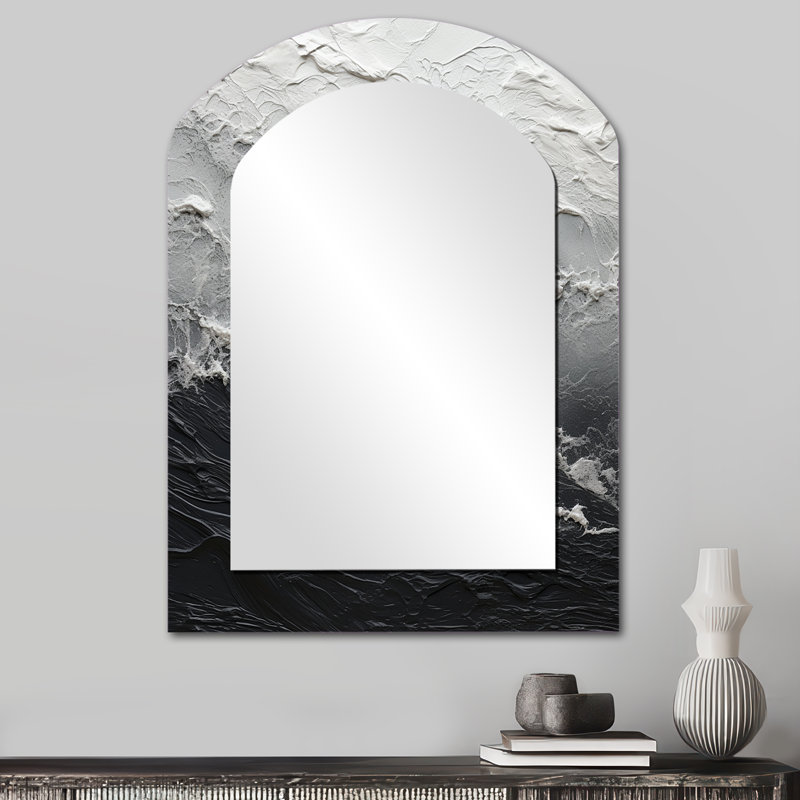 Minimalisme noir et blanc Paint Wave, 34 po x 25 po