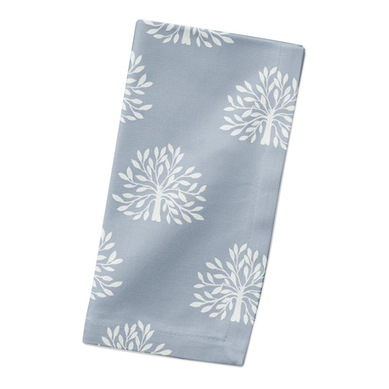 Cotton Floral Rectangle Napkin, Blue