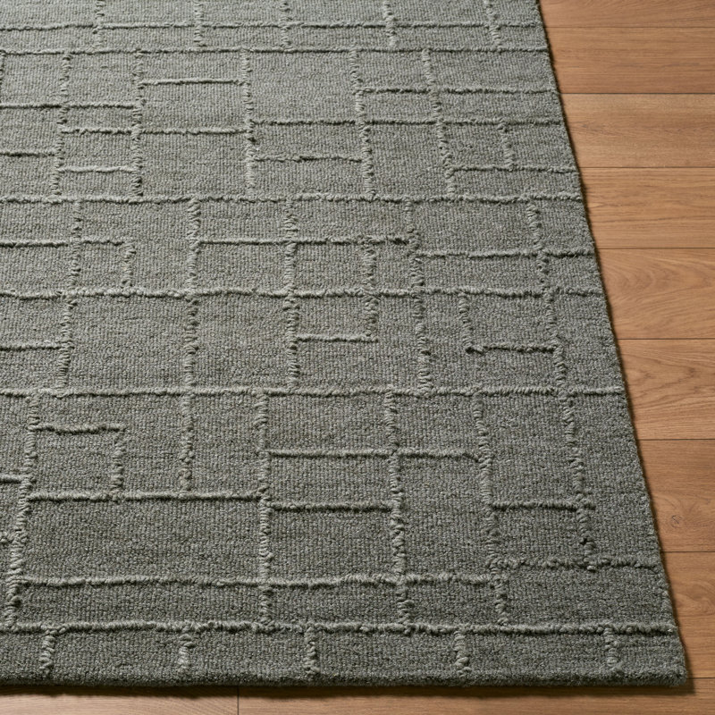 Tapis fait à la main Matterhorn, Gris anthracite / ardoise / graphite, Rectangle 5 pi x 7 pi 6 po
