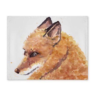 Fox Polyester Placemat - Scandinavian Wildlife Bedroom Decor