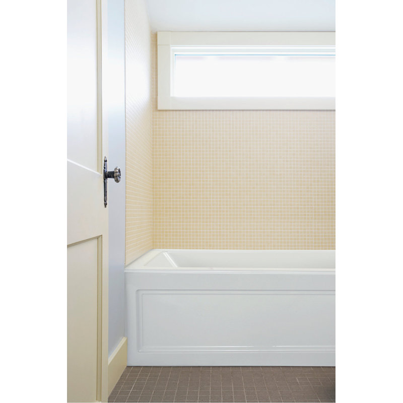 Sydney 60'' x 32'' Whirlpool Acrylic Bathtub, Bone, Left, Polished Nickel