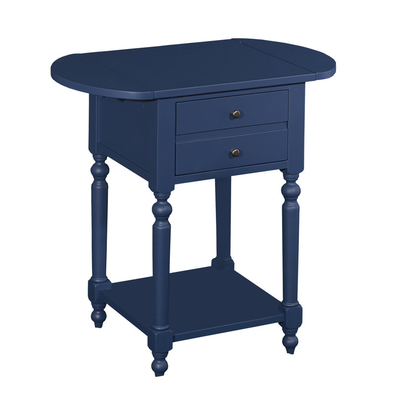 Table de bout avec rangement Tolland, bleu