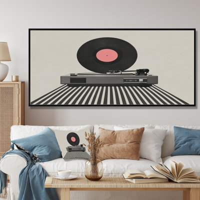 Impression sur toile rose et noire, vinyle