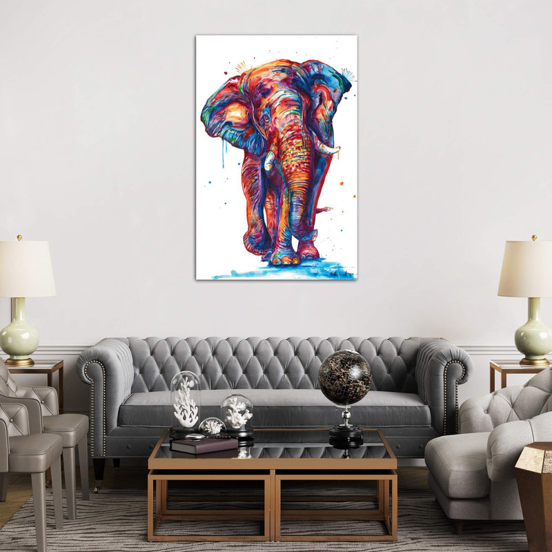 Elephant 1 Piece Wrapped Canvas Wall Art, 101.6 cm H x 66.04 cm W x 3.175 cm D