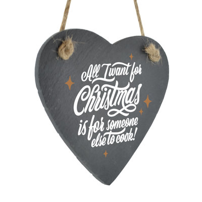 Someone Else To Cook Christmas Slate Heart Vivid Squid Wholesale Wall Decor