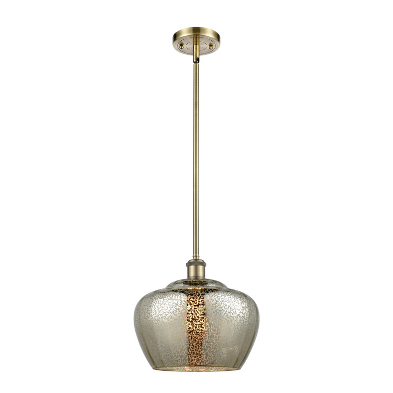 Mini-luminaire suspendu 11 "à 1 lumière Ballston Fenton, Plaqué couleur fumée, Ampoule non incluse