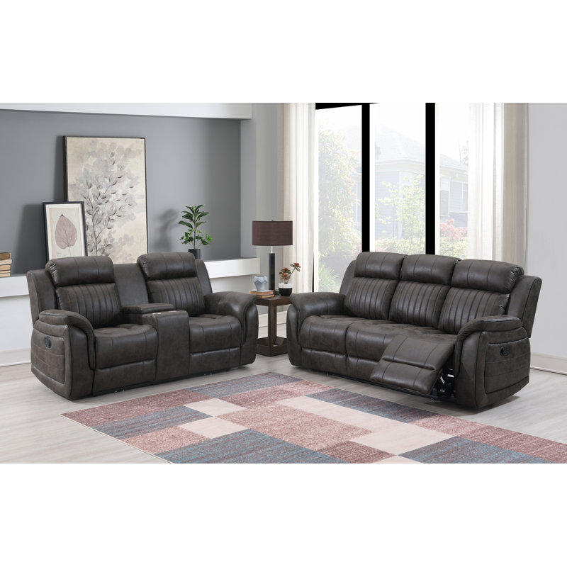 Ariste 83.07'' Pillow Top Arm Reclining Sofa, Gray