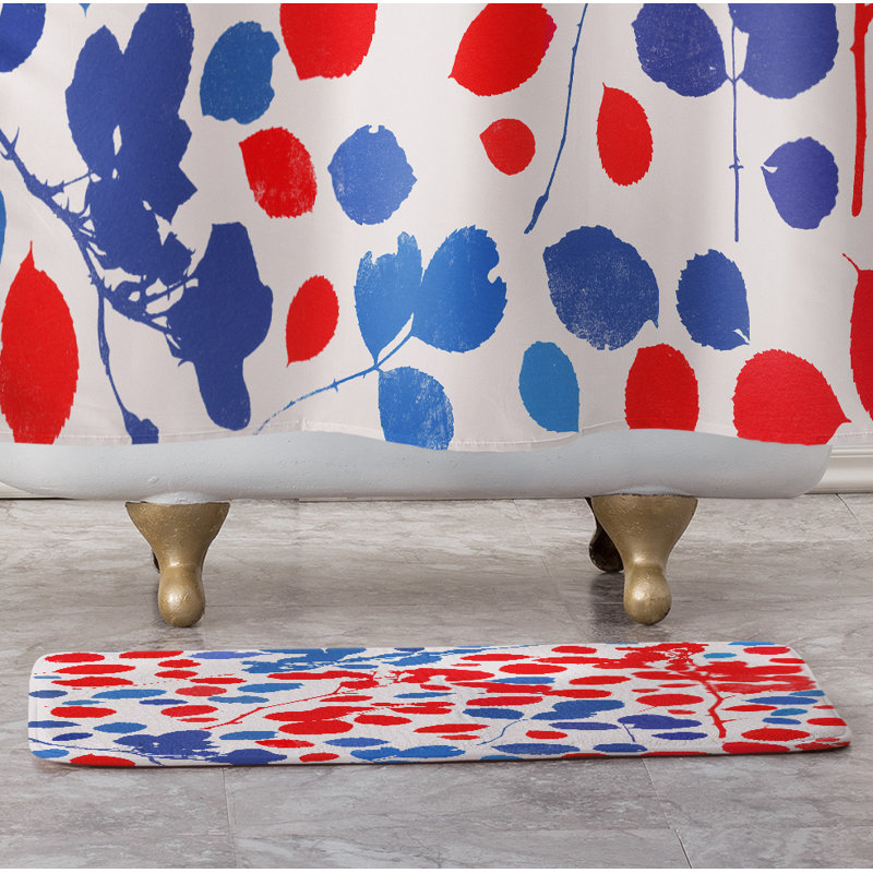 Tapis pour salle de bain, Rouge / Bleu