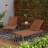 Marsily Outdoor Eucalyptus Wood Chaise Lounge Set with Table