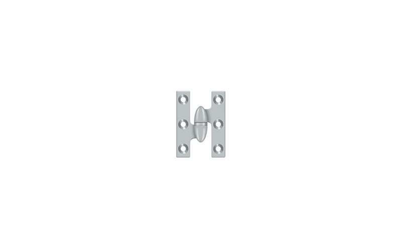 2'' x 1.5'' Metal Butt Hinge, Left Hand, Brushed Chrome