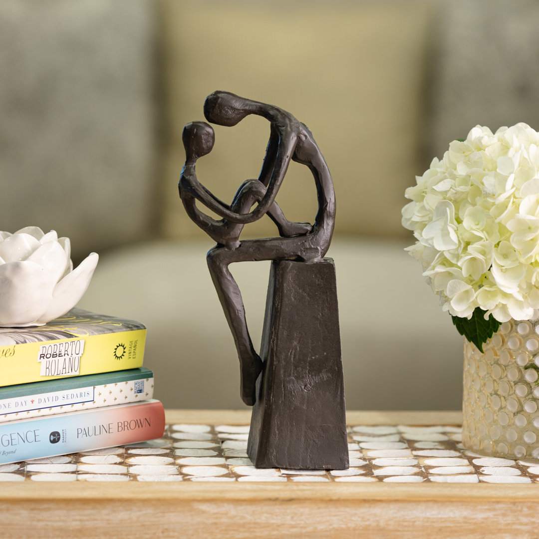 Americo Mother and Child Tender Embrace Iron Sculpture Red Barrel Studio®