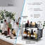 Organisateur de comptoir de salle de bain à 2 niveaux, soins de la peau, organisateurs de comptoir de maquillage, cuisine, rangement de comptoir de salle de bain avec petit panier (noir)