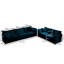 Chenille bleue 2 + 3 places, meubles de salon à assise profonde, canapé en tissu et base, bois massif