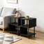 Petite table d'appoint avec tablettes en bois à 3 niveaux, table de bout robuste en métal pour le salon ou la chambre à coucher, capacité de 44 lb par tablette, assemblage facile-129577936