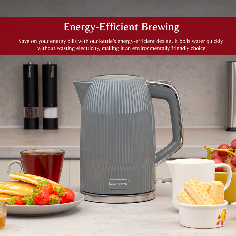 Innoteck Kitchen Pro 1.7L Electric Kettle with 3000W Fast Boil Function, Grey
