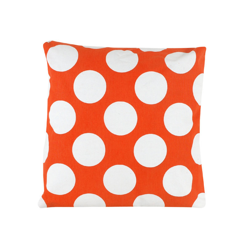 Rosemary Polka Dot 100% Cotton Throw Pillow, Orange