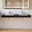 Lavabo double mural Chloe MEDUNJESS 59 po en surface solide noire, double vasque rectangulaire-98387776-116810372