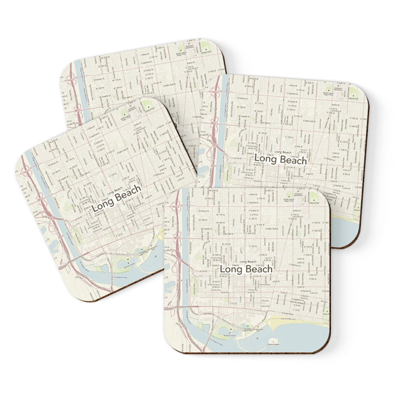 Sous-verre carte des États-Unis, Long Beach