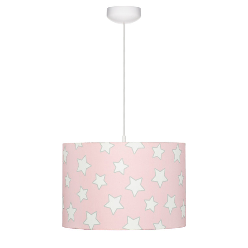Adrastus 1 - Light White Drum Pendant, Pink