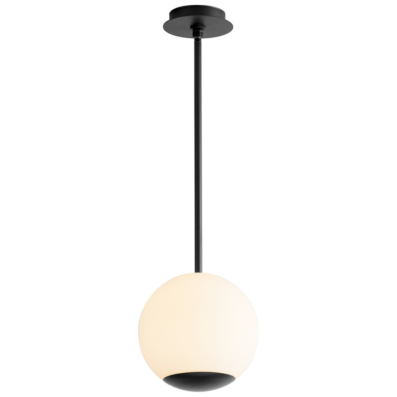 Luminaire suspendu sphère 1 lumière DEL Whaley, H 27,62 po x l 10 po x P 10 po, Noir