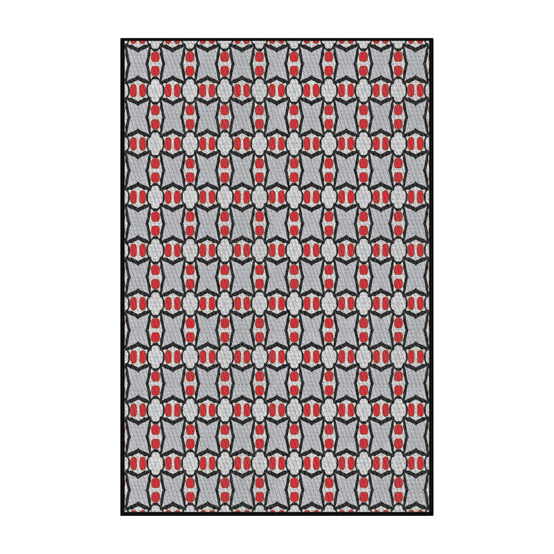 Tapis gris / rose Power Loom, Rectangle 7 pi x 10 pi