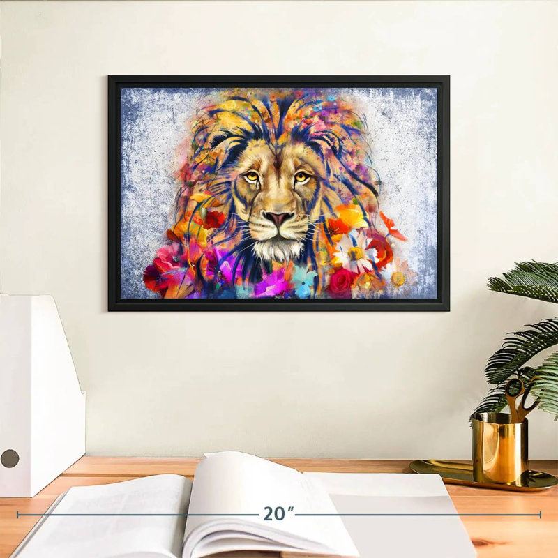 Brampt Lion Head Floral, 9" H x 13" W
