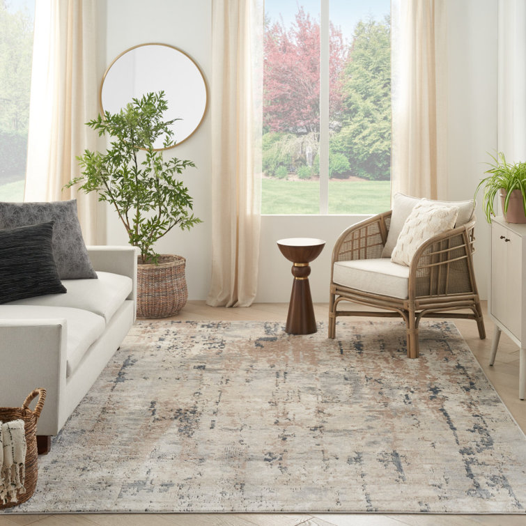 Stratton Abstract Light Gray/Beige Area Rug Steelside Rug Size: Rectangle 6' x 9