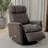 Single Seat  Contemporary Swivel Glider Recliner with Manual Adjustment, Faux Leather, Classic Gray