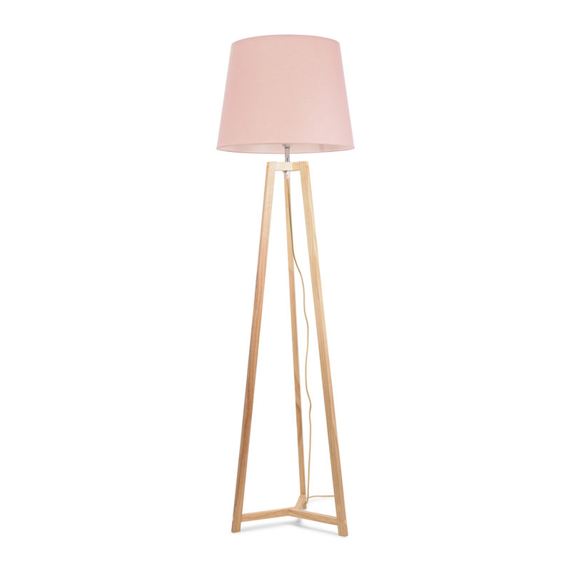 Rhavyn 158cm Natural Traditional Floor Lamp, Pink