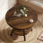 Small Round Dining Table for 2-4 People, 2-Tier Industrial Kitchen Dinner Table with Sturdy Metal Leg, 35-Inch Circle Kitchen & Dining Room Furniture, Rustic Brown