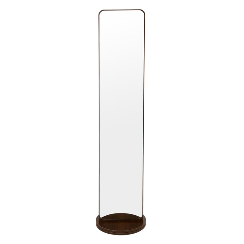 Rectangle Floor Mirror with Shelves, Walnut