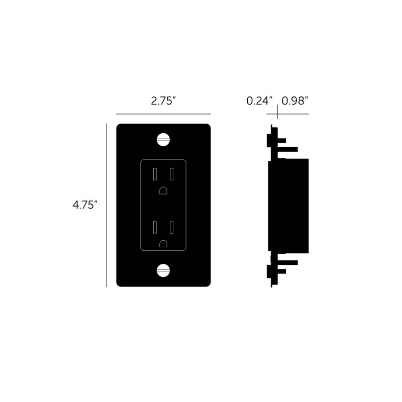 1G Duplex Outlet / Without Logo , White