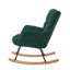 Chaise berçante ergonomique en tissu capitonné avec cadre en métal robuste pour le salon, vert-134645964