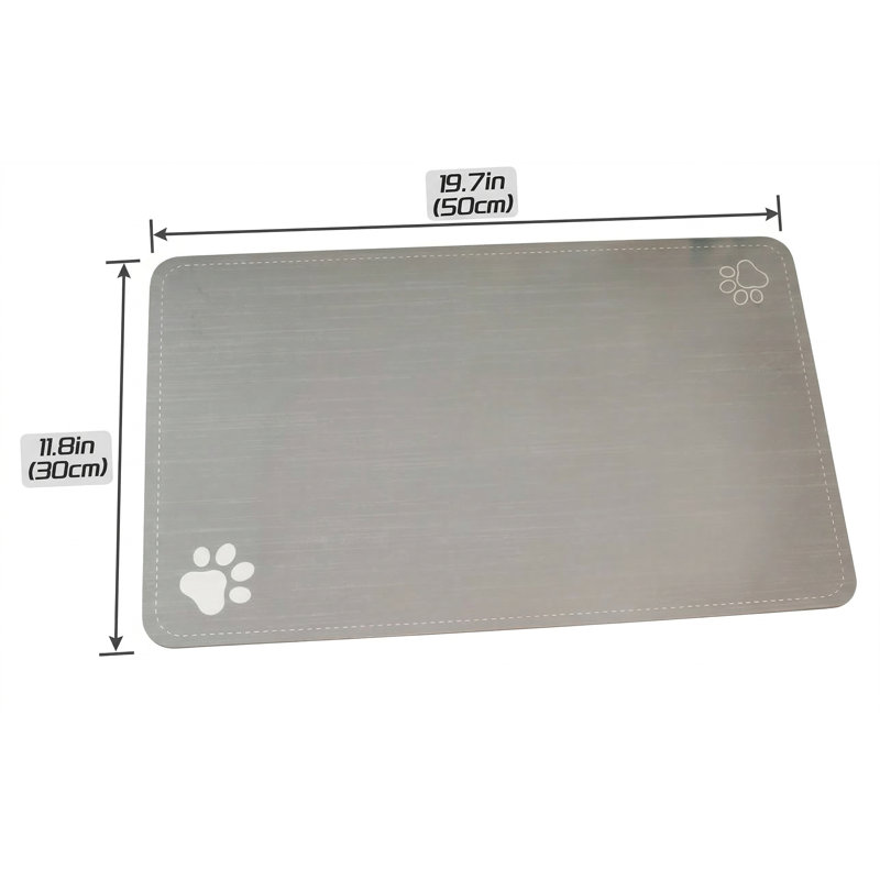 Tapis d'alimentation gris pour chien