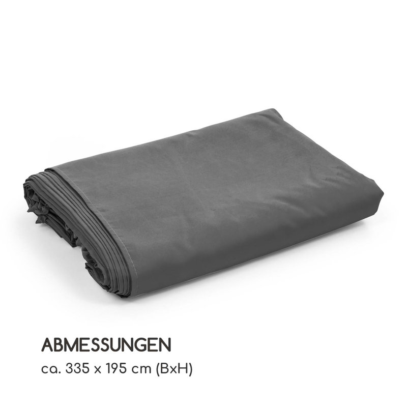 Blumfeldt Polyester Side Wall for Gazebo, Grey, 195cm H x 335cm W x 54.5cm D