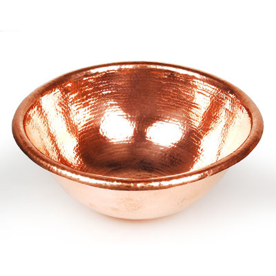 D'Vontz Copper Bathroom Sinks 17'' Metal Circular Bathroom Sink