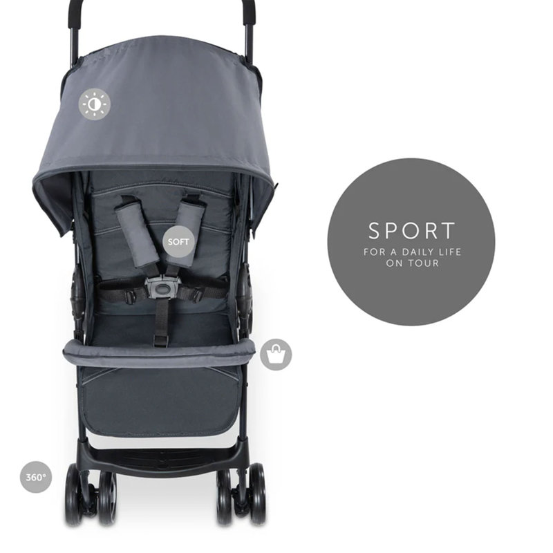 Hauck Charcoal Stone Compact Foldable Jogger Stroller