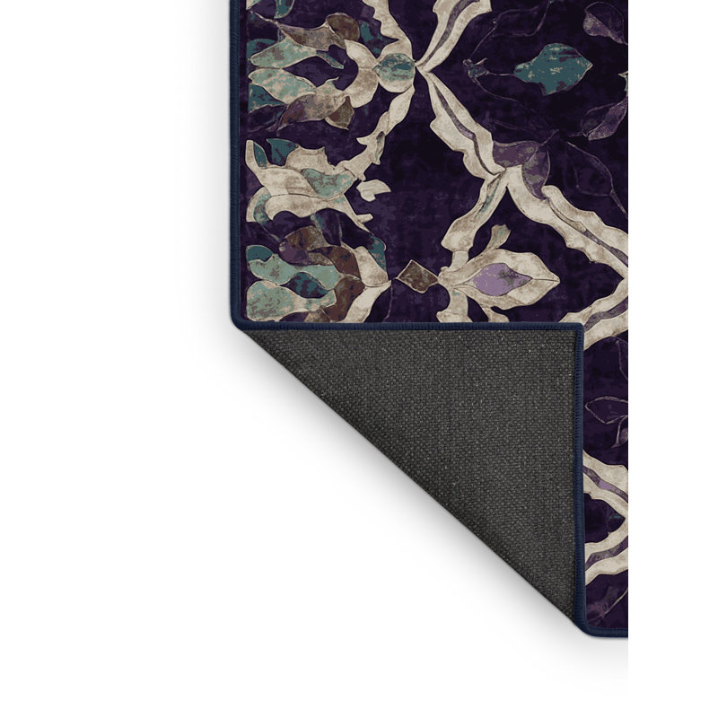 Tapis mauve soyeux et moelleux, Rectangle 2 pi x 3 pi