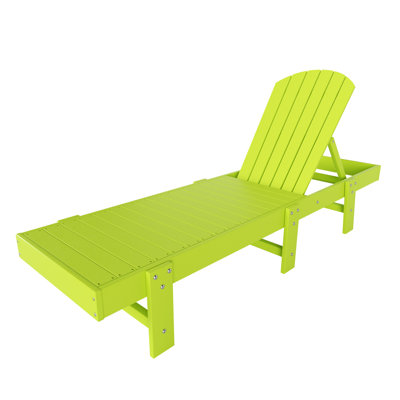 77.6" Long Outdoor All-Weather Poly Reclining Single Chaise